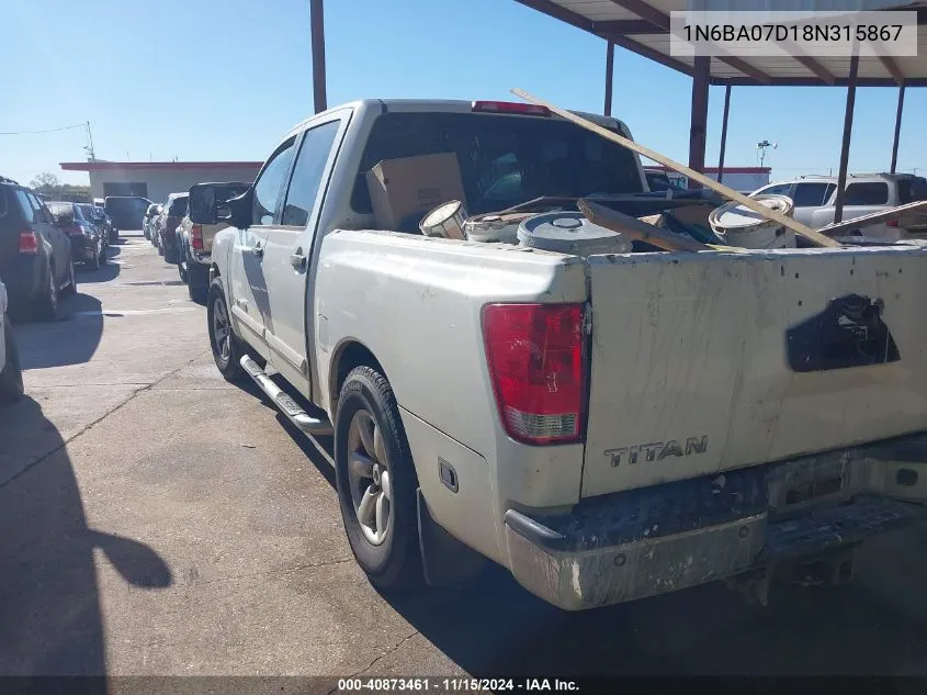 1N6BA07D18N315867 2008 Nissan Titan Se