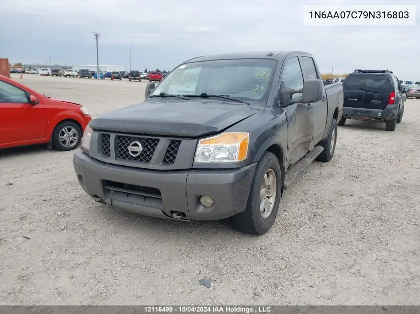 2009 Nissan Titan Xe/Se/Le/Pro-4X VIN: 1N6AA07C79N316803 Lot: 12116499