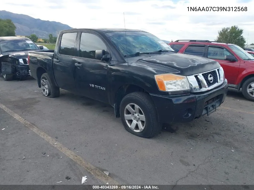 2009 Nissan Titan Xe VIN: 1N6AA07C39N312568 Lot: 40343269