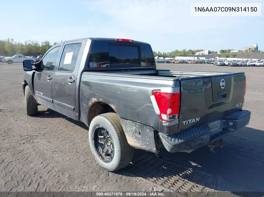 2009 Nissan Titan Se VIN: 1N6AA07C09N314150 Lot: 40371870