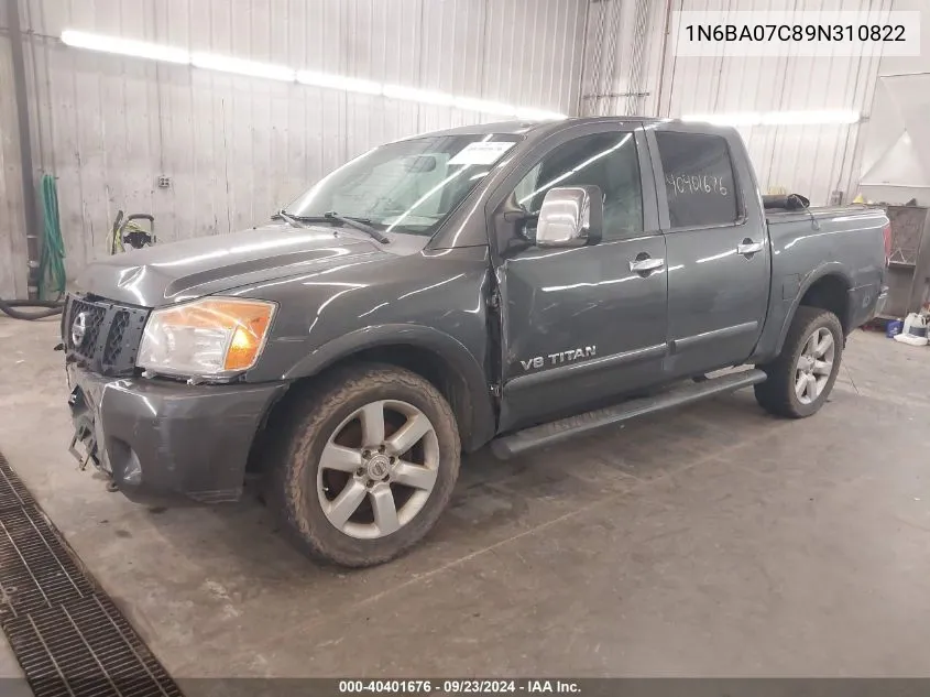 2009 Nissan Titan Le VIN: 1N6BA07C89N310822 Lot: 40401676