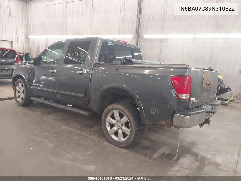 2009 Nissan Titan Le VIN: 1N6BA07C89N310822 Lot: 40401676