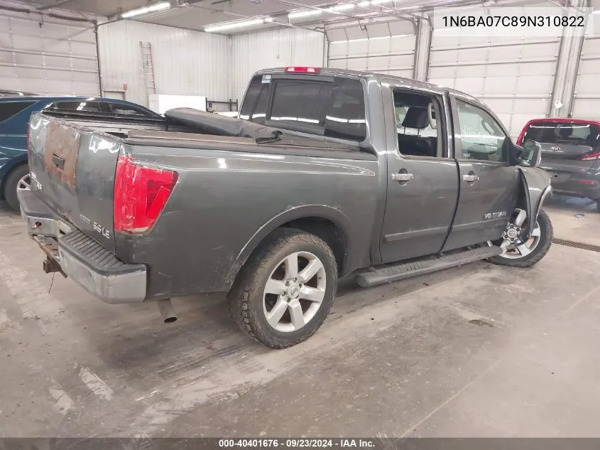 2009 Nissan Titan Le VIN: 1N6BA07C89N310822 Lot: 40401676