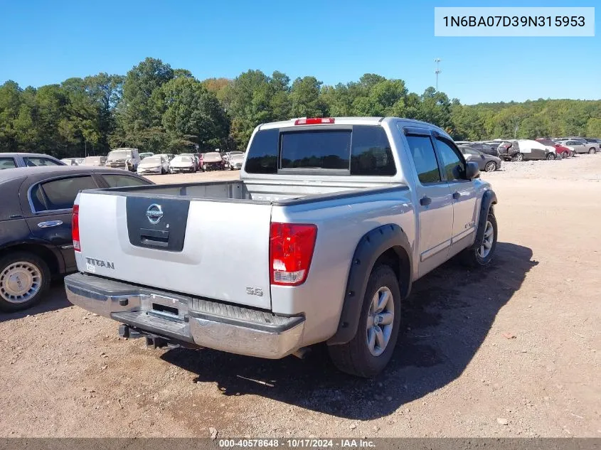 2009 Nissan Titan Se VIN: 1N6BA07D39N315953 Lot: 40578648