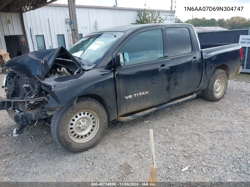 2009 Nissan Titan Xe VIN: 1N6AA07D69N304747 Lot: 40734895