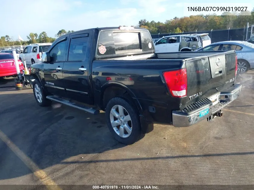 2009 Nissan Titan Le VIN: 1N6BA07C99N319027 Lot: 40751978