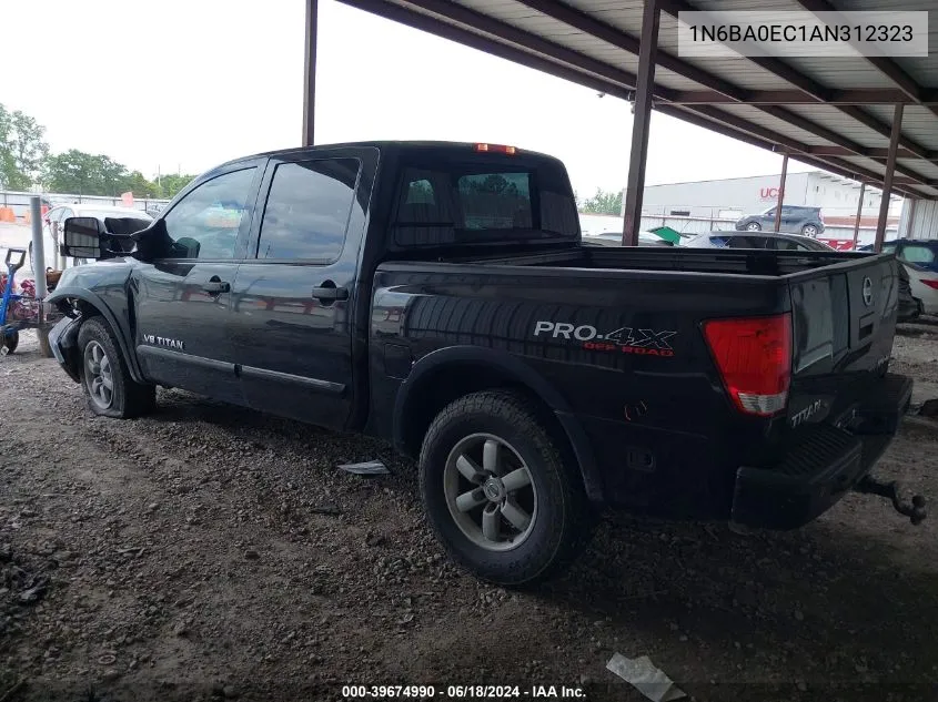 2010 Nissan Titan Pro-4X VIN: 1N6BA0EC1AN312323 Lot: 39674990