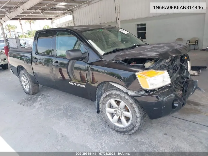 2010 Nissan Titan Xe VIN: 1N6BA0EK6AN314446 Lot: 39955141