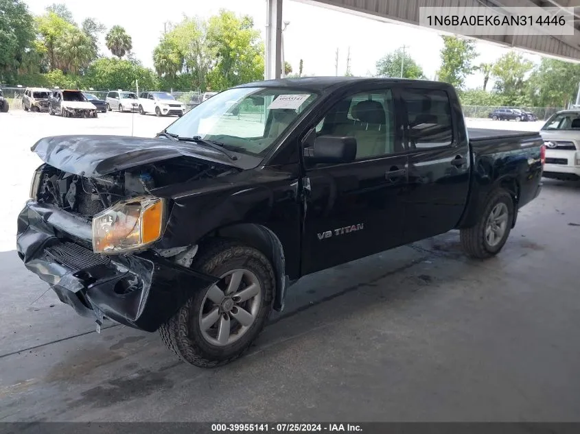 2010 Nissan Titan Xe VIN: 1N6BA0EK6AN314446 Lot: 39955141