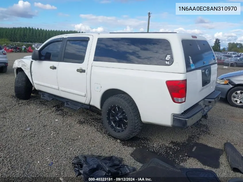 2010 Nissan Titan Se VIN: 1N6AA0EC8AN310970 Lot: 40323181