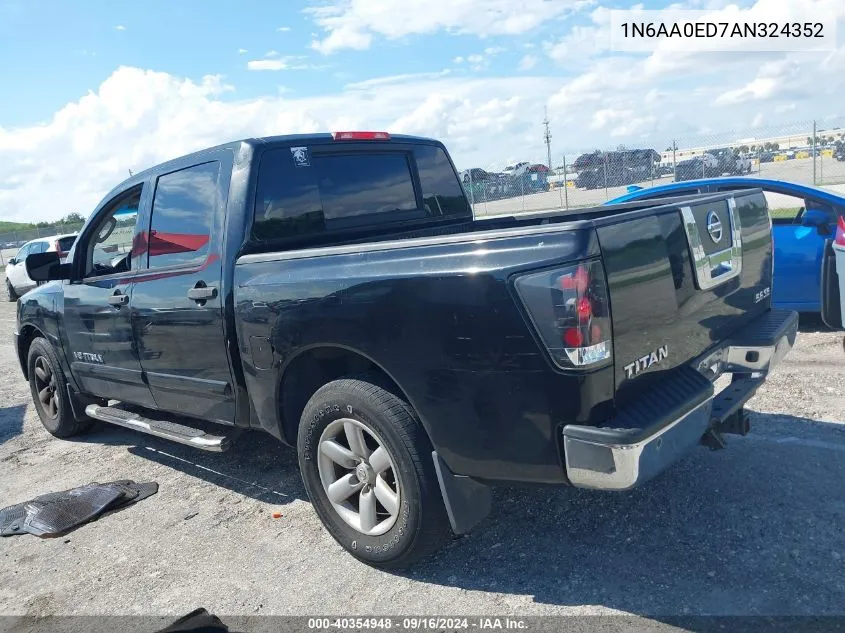 2010 Nissan Titan Se VIN: 1N6AA0ED7AN324352 Lot: 40354948