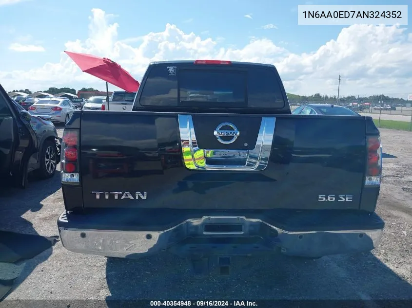 2010 Nissan Titan Se VIN: 1N6AA0ED7AN324352 Lot: 40354948