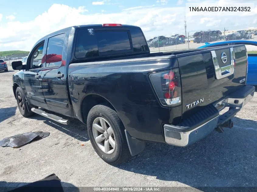 2010 Nissan Titan Se VIN: 1N6AA0ED7AN324352 Lot: 40354948