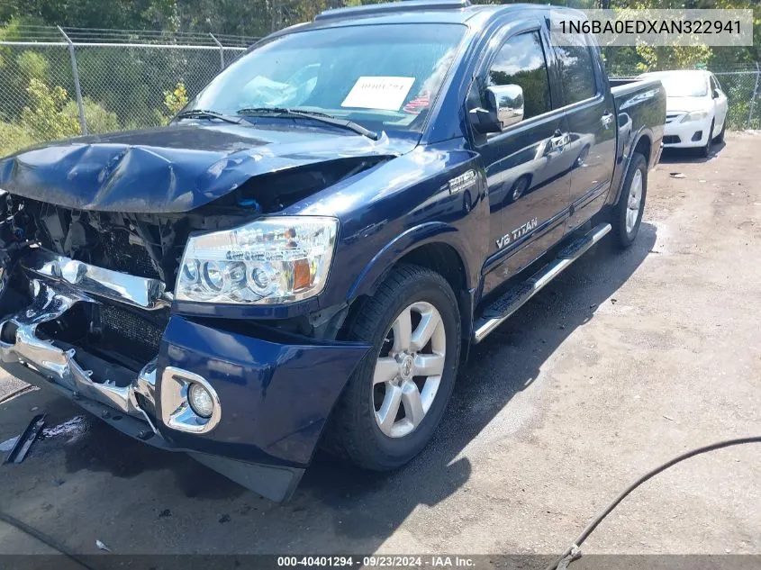 2010 Nissan Titan Se VIN: 1N6BA0EDXAN322941 Lot: 40401294