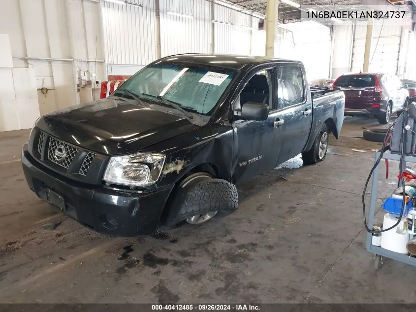 2010 Nissan Titan Xe/Se/Le VIN: 1N6BA0EK1AN324737 Lot: 40412485