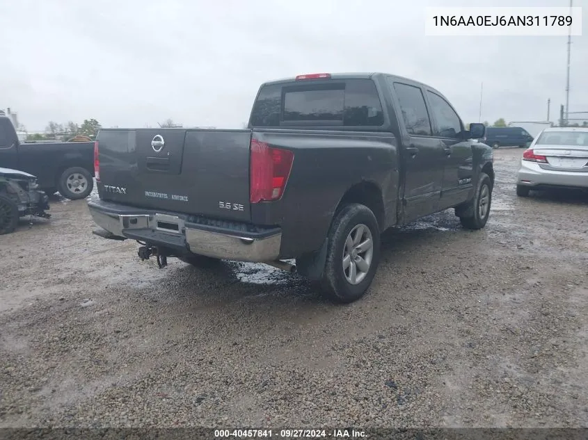 2010 Nissan Titan Se VIN: 1N6AA0EJ6AN311789 Lot: 40457841