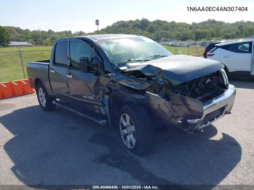 2010 Nissan Titan Xe/Se/Le/Pro-4X VIN: 1N6AA0EC4AN307404 Lot: 40466456