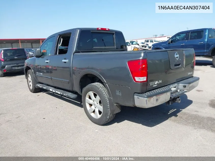 2010 Nissan Titan Xe/Se/Le/Pro-4X VIN: 1N6AA0EC4AN307404 Lot: 40466456