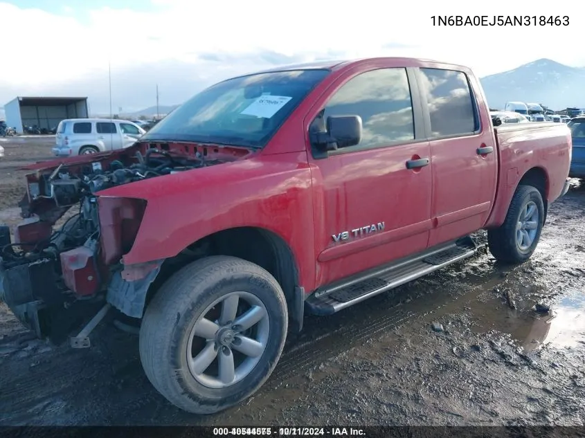 2010 Nissan Titan Se VIN: 1N6BA0EJ5AN318463 Lot: 40544575