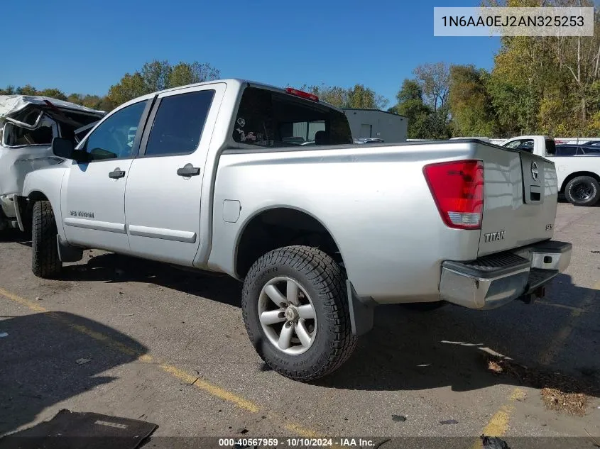 2010 Nissan Titan Se VIN: 1N6AA0EJ2AN325253 Lot: 40567959