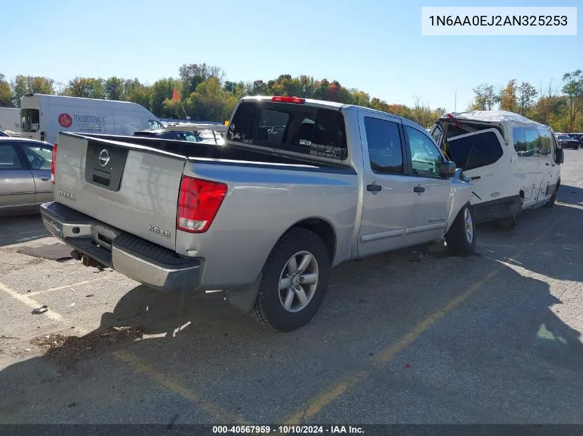 2010 Nissan Titan Se VIN: 1N6AA0EJ2AN325253 Lot: 40567959