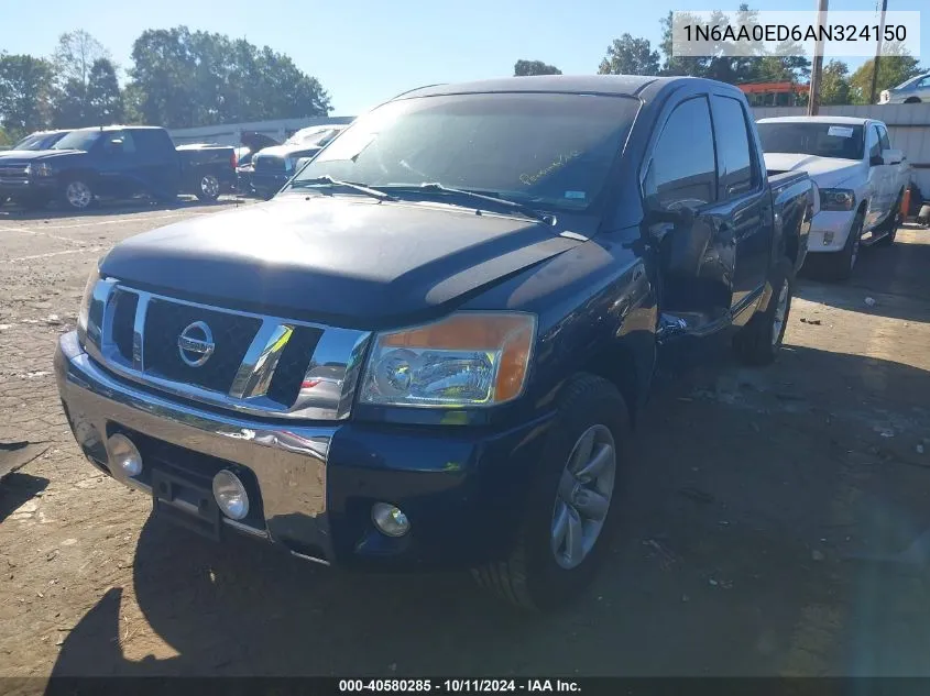 2010 Nissan Titan Xe/Se/Le VIN: 1N6AA0ED6AN324150 Lot: 40580285