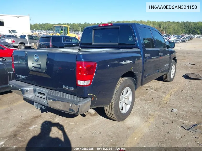 2010 Nissan Titan Xe/Se/Le VIN: 1N6AA0ED6AN324150 Lot: 40580285