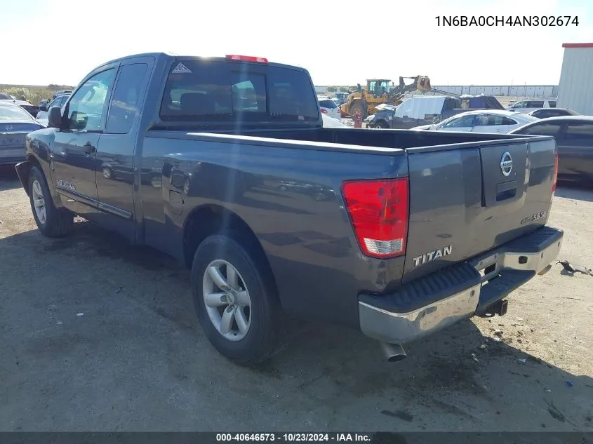 2010 Nissan Titan Se VIN: 1N6BA0CH4AN302674 Lot: 40646573