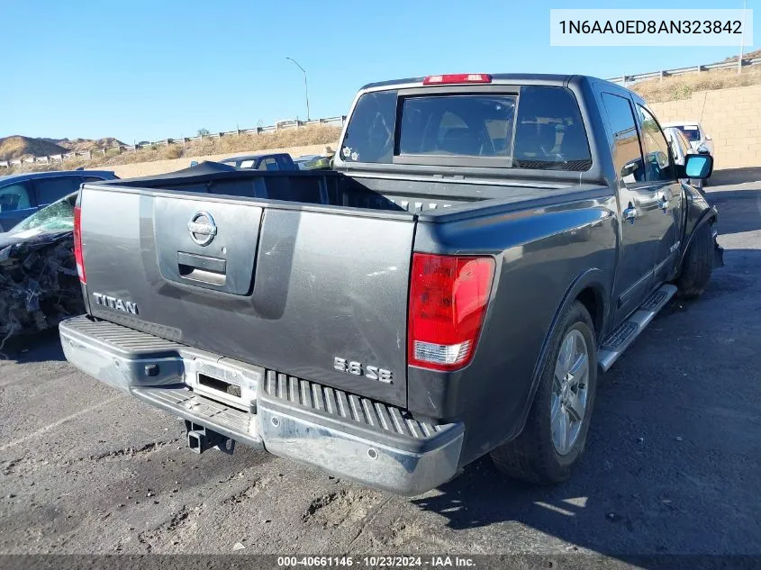 2010 Nissan Titan Se VIN: 1N6AA0ED8AN323842 Lot: 40661146