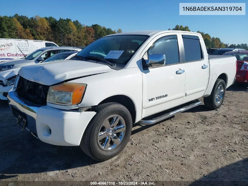 2010 Nissan Titan Se VIN: 1N6BA0EK5AN319704 Lot: 40667310