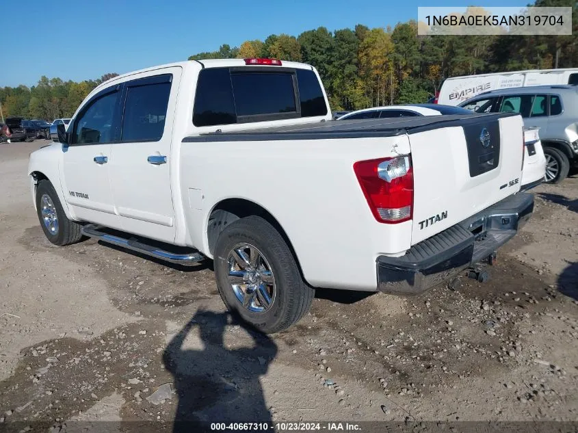 2010 Nissan Titan Se VIN: 1N6BA0EK5AN319704 Lot: 40667310