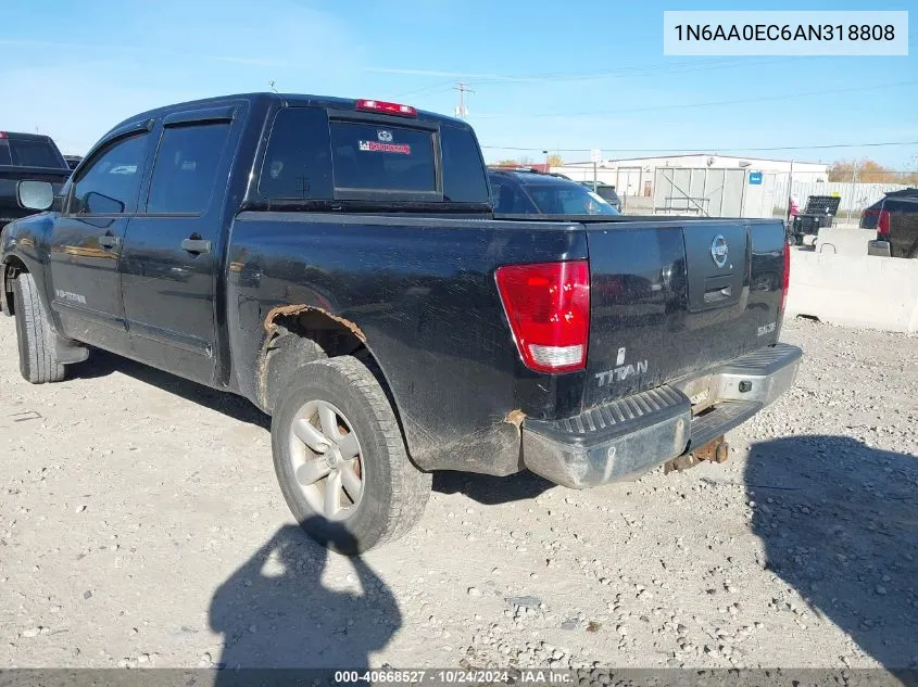 2010 Nissan Titan Se VIN: 1N6AA0EC6AN318808 Lot: 40668527