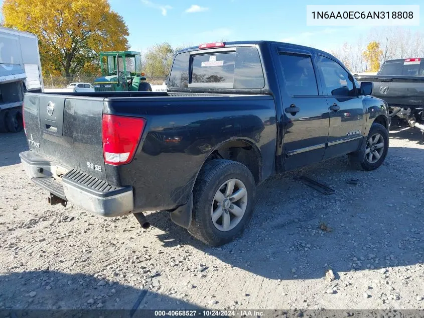 2010 Nissan Titan Se VIN: 1N6AA0EC6AN318808 Lot: 40668527