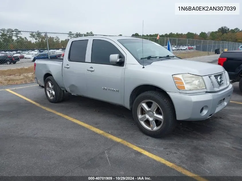 2010 Nissan Titan Xe VIN: 1N6BA0EK2AN307039 Lot: 40701909