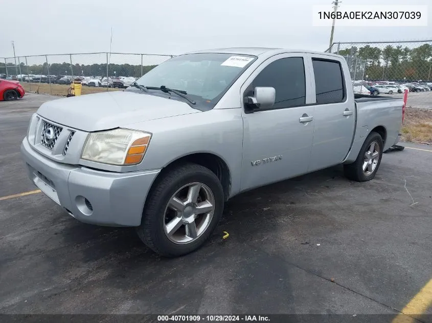 2010 Nissan Titan Xe VIN: 1N6BA0EK2AN307039 Lot: 40701909