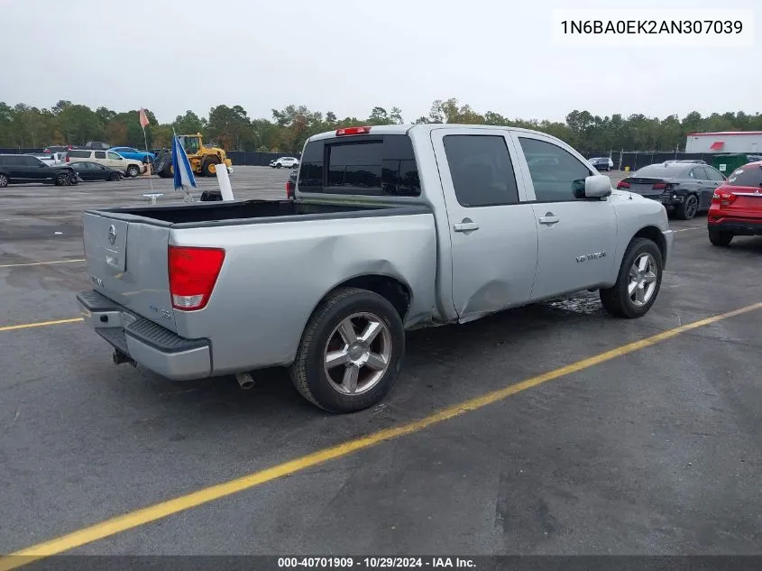 2010 Nissan Titan Xe VIN: 1N6BA0EK2AN307039 Lot: 40701909