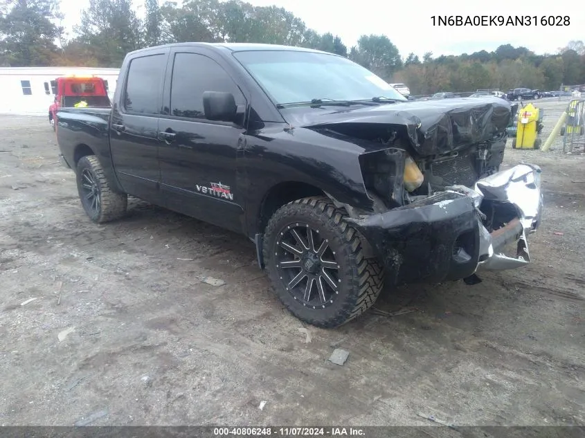 2010 Nissan Titan Se VIN: 1N6BA0EK9AN316028 Lot: 40806248