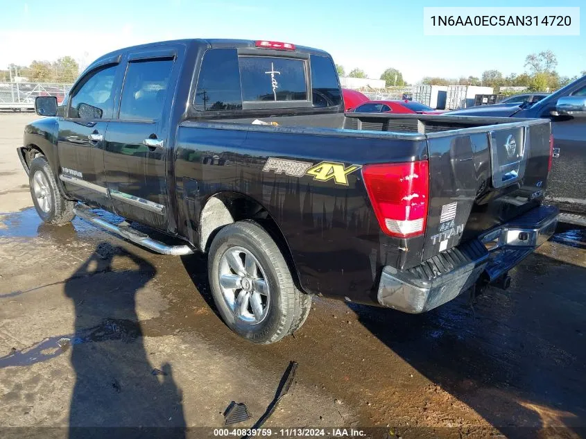 2010 Nissan Titan Se VIN: 1N6AA0EC5AN314720 Lot: 40839759