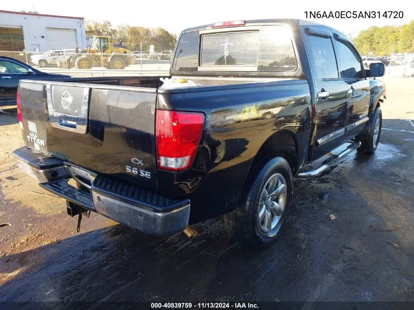 2010 Nissan Titan Se VIN: 1N6AA0EC5AN314720 Lot: 40839759