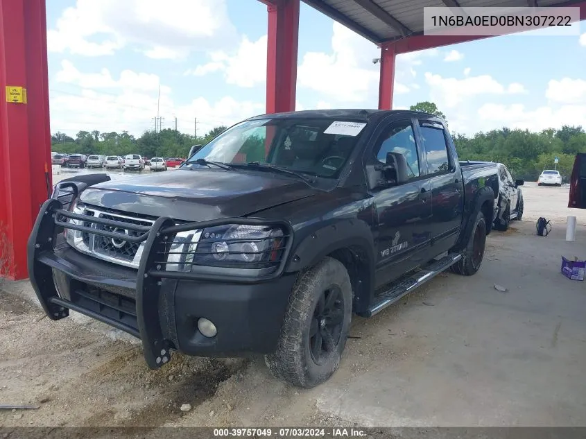 2011 Nissan Titan Sv VIN: 1N6BA0ED0BN307222 Lot: 39757049