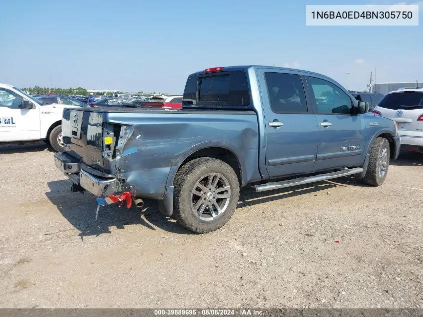 2011 Nissan Titan Sl VIN: 1N6BA0ED4BN305750 Lot: 39889695