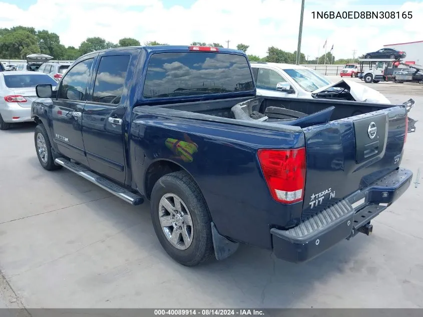 1N6BA0ED8BN308165 2011 Nissan Titan Sv