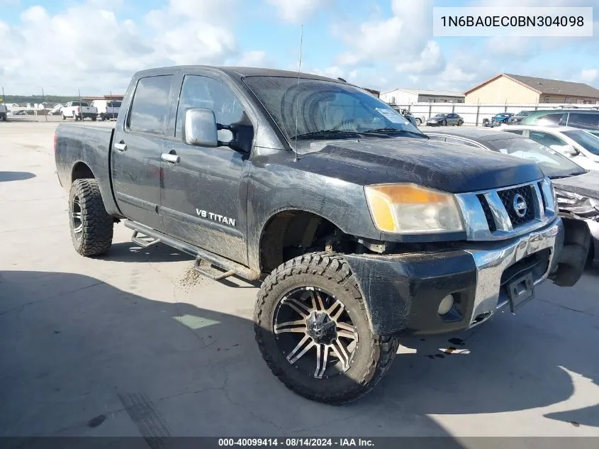 2011 Nissan Titan Sv VIN: 1N6BA0EC0BN304098 Lot: 40099414