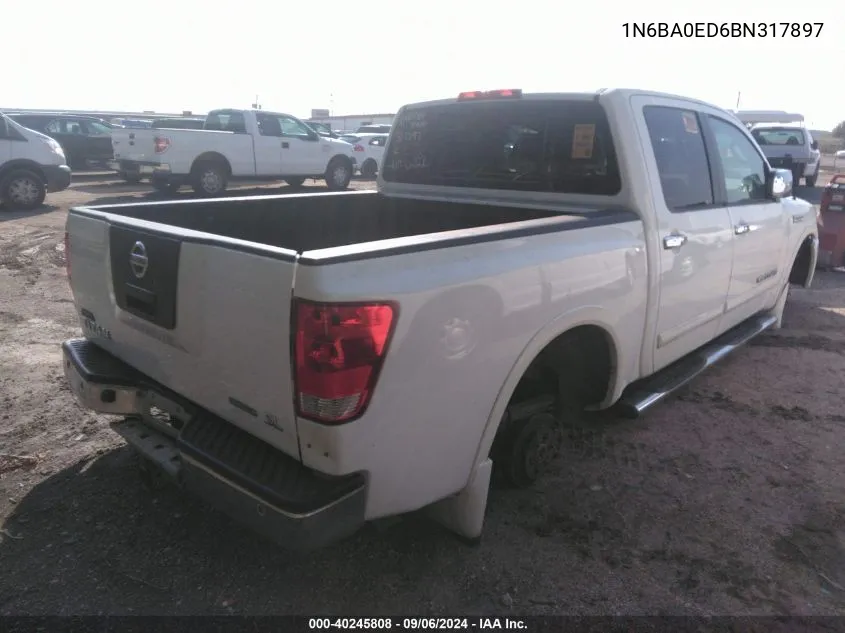 2011 Nissan Titan Sl VIN: 1N6BA0ED6BN317897 Lot: 40245808