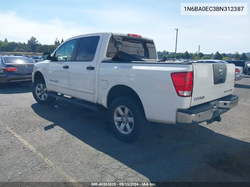 2011 Nissan Titan Sv VIN: 1N6BA0EC3BN312387 Lot: 40303625