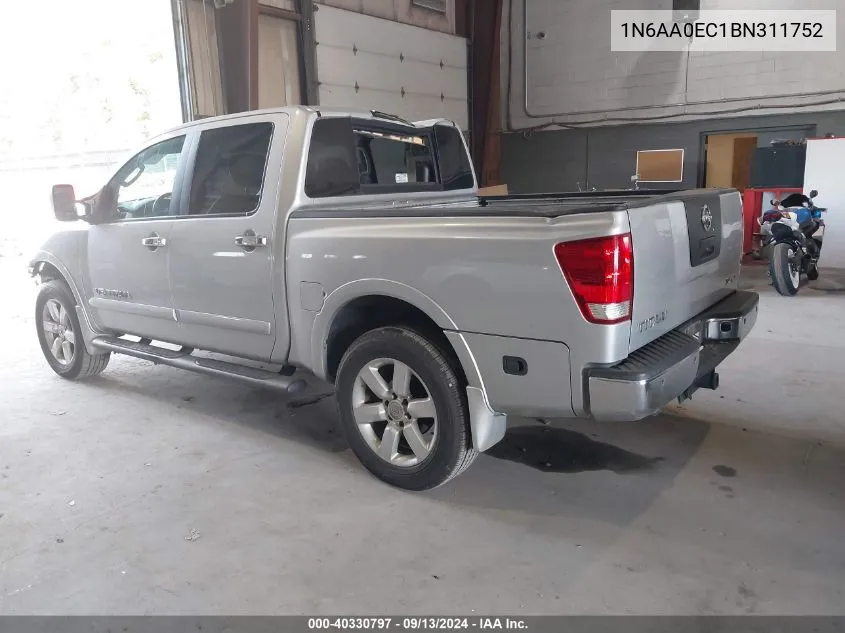 2011 Nissan Titan Sl VIN: 1N6AA0EC1BN311752 Lot: 40330797