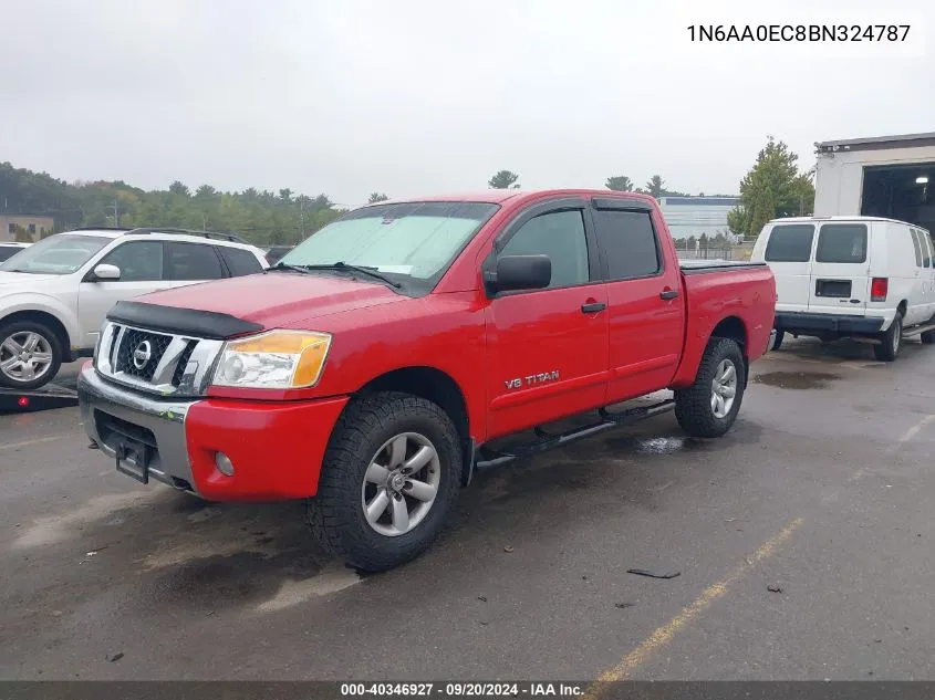 2011 Nissan Titan Sv VIN: 1N6AA0EC8BN324787 Lot: 40346927