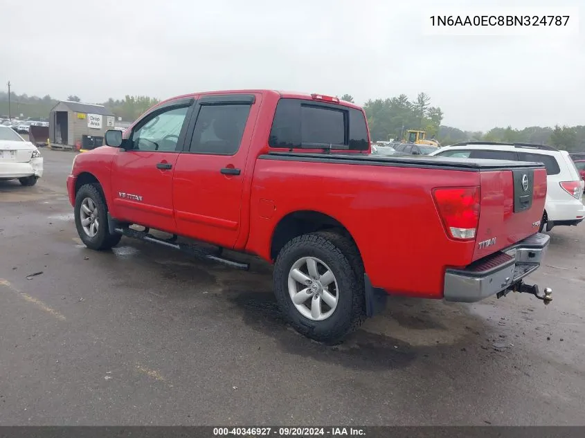 2011 Nissan Titan Sv VIN: 1N6AA0EC8BN324787 Lot: 40346927