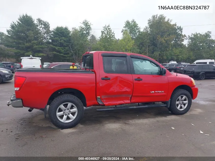 2011 Nissan Titan Sv VIN: 1N6AA0EC8BN324787 Lot: 40346927