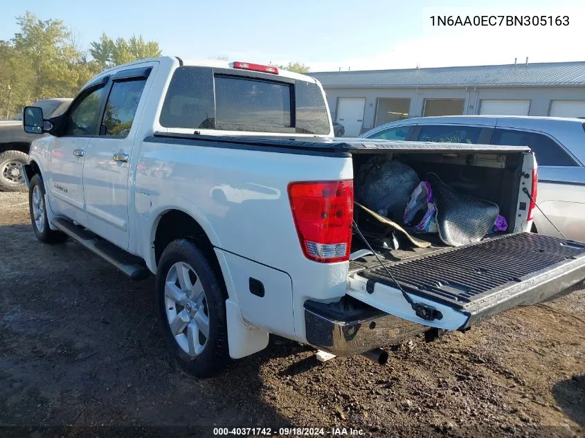 2011 Nissan Titan S/Sv/Sl/Pro-4X VIN: 1N6AA0EC7BN305163 Lot: 40371742